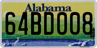 AL license plate 64BD008