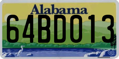 AL license plate 64BD013