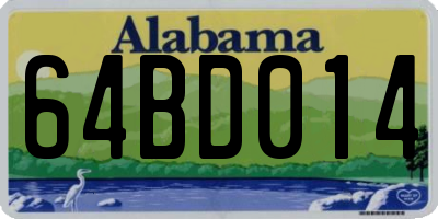 AL license plate 64BD014