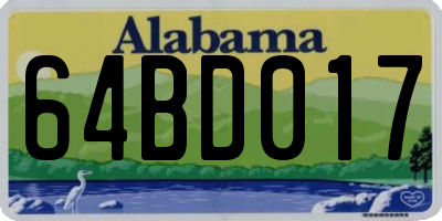 AL license plate 64BD017
