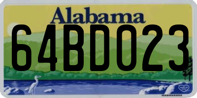 AL license plate 64BD023
