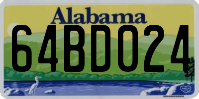 AL license plate 64BD024