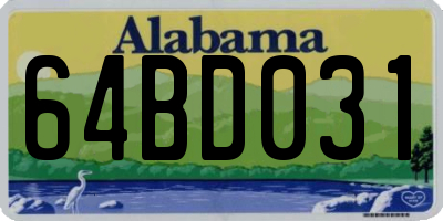 AL license plate 64BD031
