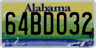 AL license plate 64BD032