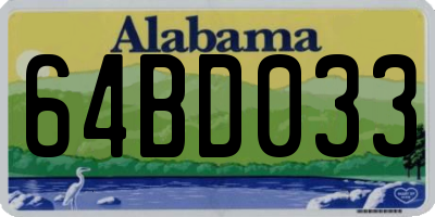 AL license plate 64BD033