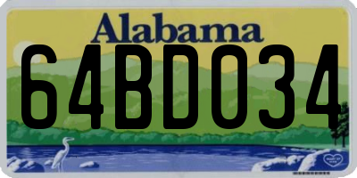 AL license plate 64BD034
