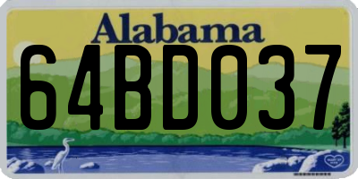 AL license plate 64BD037
