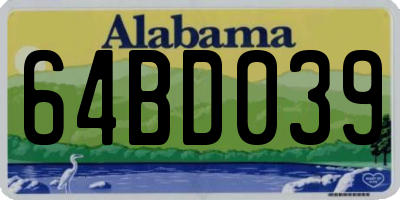 AL license plate 64BD039
