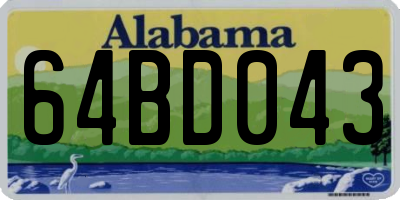 AL license plate 64BD043
