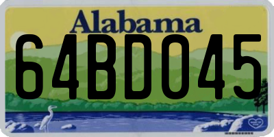 AL license plate 64BD045