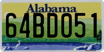 AL license plate 64BD051