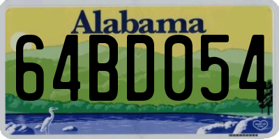 AL license plate 64BD054