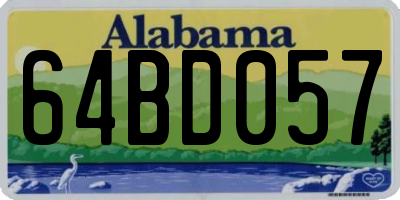AL license plate 64BD057