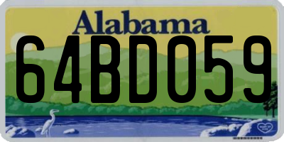 AL license plate 64BD059
