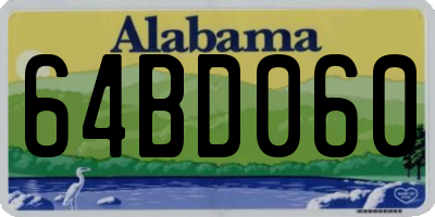 AL license plate 64BD060