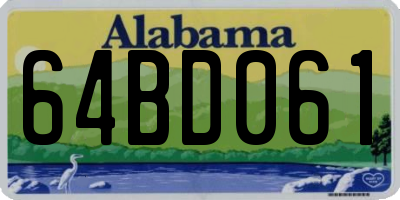 AL license plate 64BD061