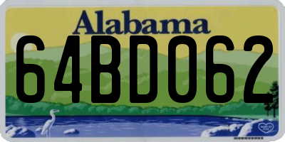 AL license plate 64BD062