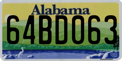 AL license plate 64BD063