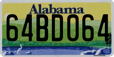 AL license plate 64BD064