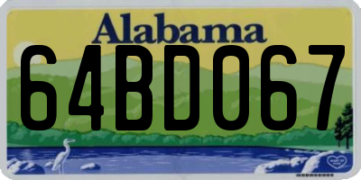 AL license plate 64BD067