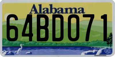 AL license plate 64BD071