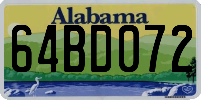 AL license plate 64BD072