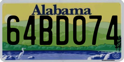 AL license plate 64BD074