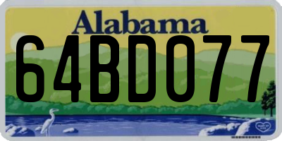 AL license plate 64BD077