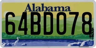 AL license plate 64BD078