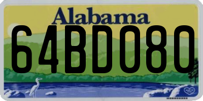 AL license plate 64BD080