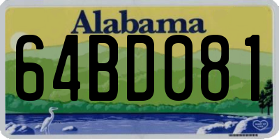 AL license plate 64BD081