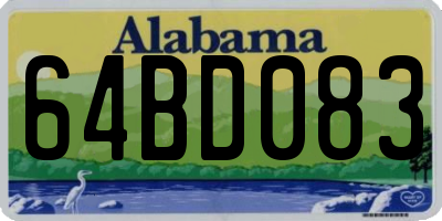 AL license plate 64BD083