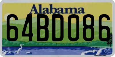AL license plate 64BD086