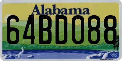 AL license plate 64BD088