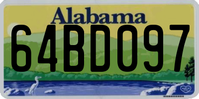 AL license plate 64BD097