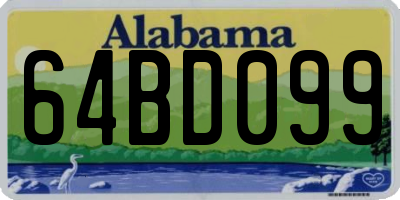 AL license plate 64BD099