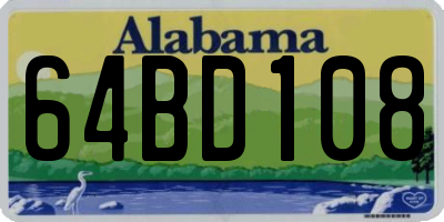 AL license plate 64BD108