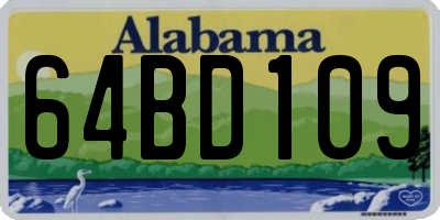 AL license plate 64BD109