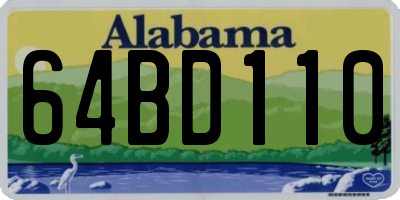 AL license plate 64BD110