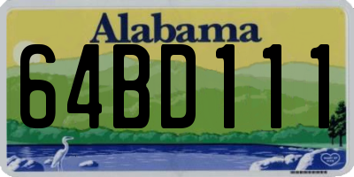 AL license plate 64BD111