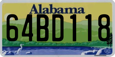 AL license plate 64BD118