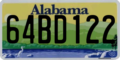 AL license plate 64BD122