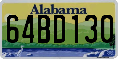 AL license plate 64BD130