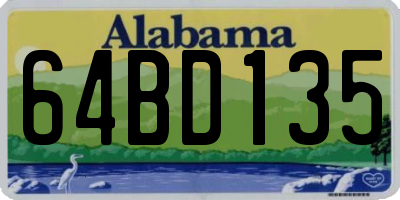 AL license plate 64BD135