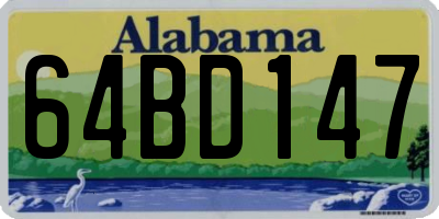 AL license plate 64BD147