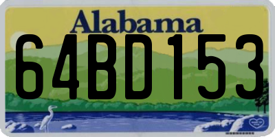 AL license plate 64BD153