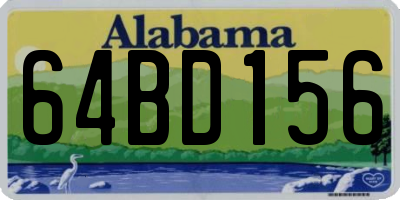 AL license plate 64BD156