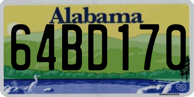 AL license plate 64BD170
