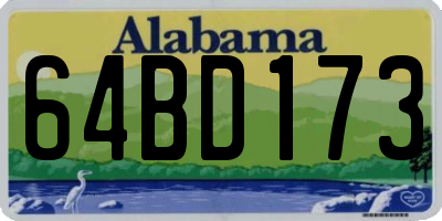 AL license plate 64BD173