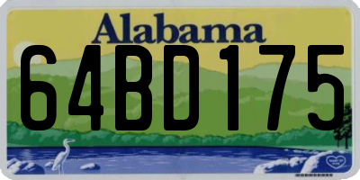 AL license plate 64BD175